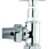 Essential Crosshead Radiator Valves Angled Valve 15mm Pipe Chrome - 148994