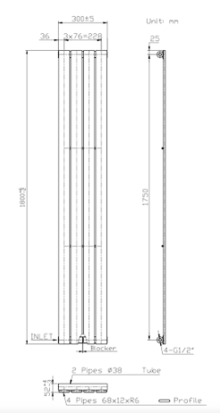 DuraTherm Vertical Single Flat Panel Designer Radiator - 1800 X 300mm Anthracite -UK Bathroom Supplies Sales c02a2f5b 04fc 475d b412 8cb2511abab1