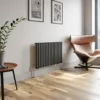 DuraTherm Horizontal Oval Tube Single Panel Designer Radiator - 600 X 1020mm Anthracite