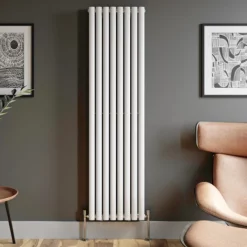 DuraTherm Vertical Oval Tube Double Panel Designer Radiator - 1800 X 480mm White -UK Bathroom Supplies Sales c0a13203 9ab5 4fc4 ad24 0bdd5e22ba41