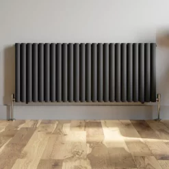 DuraTherm Horizontal Oval Tube Double Panel Designer Radiator - 600 X 1440mm Anthracite -UK Bathroom Supplies Sales c0a71020 41ea 4972 bd96 c5c6caaec102