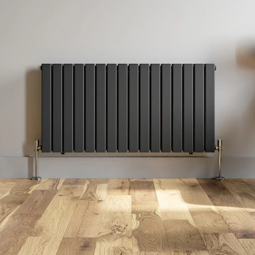 DuraTherm Horizontal Double Flat Panel Designer Radiator - 600 X 1216mm Anthracite 6 DuraTherm Horizontal Double Flat Panel Designer Radiator - 600 X 1216mm Anthracite - Image 4