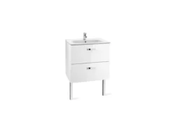 Roca Victoria Basic UNIK 600mm Basin Unit & Basin Gloss White - 855854806