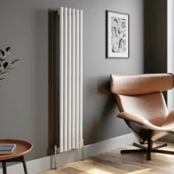 DuraTherm Vertical Oval Tube Single Panel Designer Radiator - 1600 X 360mm White -UK Bathroom Supplies Sales c6fcbad3 8d4e 4b44 aa4a ac50405541c0