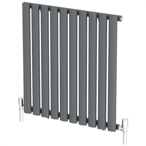 DuraTherm Horizontal Oval Tube Single Panel Designer Radiator - 600 X 600mm Anthracite 7 DuraTherm Horizontal Oval Tube Single Panel Designer Radiator - 600 X 600mm Anthracite - Image 5