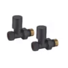 Essential Straight Anthracite Radiator Valve And Lockshield Pack - ANTHRVSTR