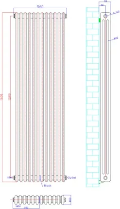 Park Lane Traditional Vertical Colosseum Triple Bar Column Radiator Anthracite - 1600 X 560mm -UK Bathroom Supplies Sales d8773697 fc73 44ad 8128 c08c1481a532 1