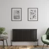 DuraTherm Horizontal Oval Tube Single Panel Designer Radiator - 600 X 1200mm Black -UK Bathroom Supplies Sales db115862 269b 4b5e 842c 3475929ca884