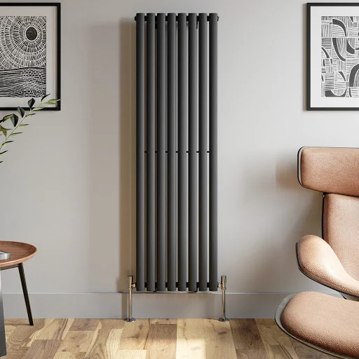 DuraTherm Vertical Oval Tube Single Panel Designer Radiator - 1600 X 480mm Anthracite 6 DuraTherm Vertical Oval Tube Single Panel Designer Radiator - 1600 X 480mm Anthracite - Image 4