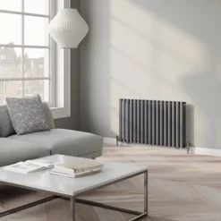 DuraTherm Horizontal Oval Tube Single Panel Designer Radiator - 600 X 1020mm Anthracite -UK Bathroom Supplies Sales dbda2396 77fa 4dbc b35e 9ff014c7d151