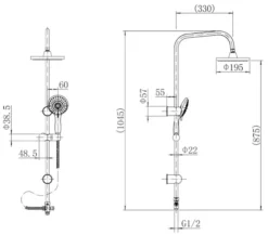 Architeckt Round Shower Kit With Adjustable Handset & Fixed Head -UK Bathroom Supplies Sales dc4006b8 c50a 48de 9a50 00470b523d82