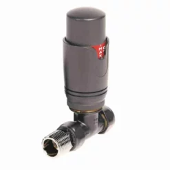 Towelrads Anthracite 15mm Round TRV Straight Valve - 125012