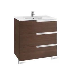 Roca Victoria-N UNIK 800mm 3 Drawer Basin Unit & Basin Textured Wenge - 855837154