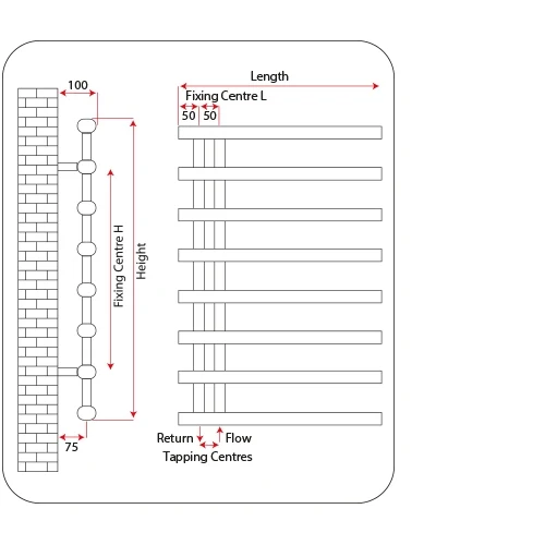 Radox Linx 1550mm X 500mm Towel Rail Chrome - RXLX-1550500-CH 4 Radox Linx 1550mm X 500mm Towel Rail Chrome - RXLX-1550500-CH - Image 2