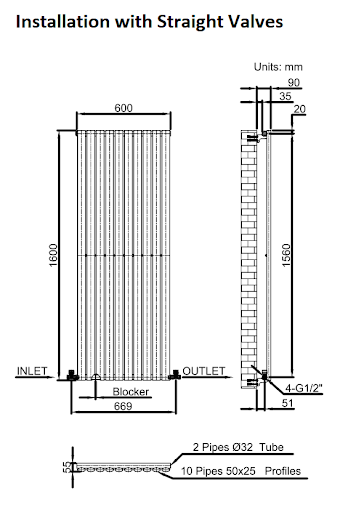 DuraTherm Vertical Oval Tube Single Panel Designer Radiator - 1600 X 600mm White 11 DuraTherm Vertical Oval Tube Single Panel Designer Radiator - 1600 X 600mm White - Image 9