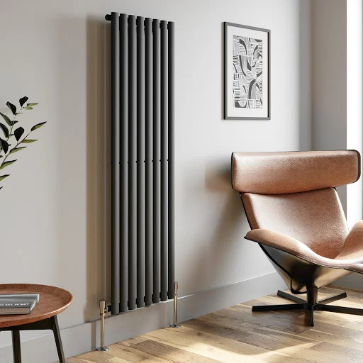 DuraTherm Vertical Oval Tube Single Panel Designer Radiator - 1600 X 480mm Anthracite 5 DuraTherm Vertical Oval Tube Single Panel Designer Radiator - 1600 X 480mm Anthracite - Image 3