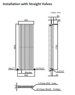 DuraTherm Vertical Oval Tube Double Panel Designer Radiator - 1800 X 600mm White -UK Bathroom Supplies Sales f4ca1ce9 4abb 4fe5 abdc 7d1c8f0fe798