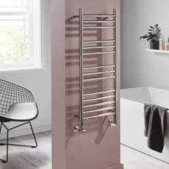 Towelrads Eversley Polished Stainless Steel Heated Towel Rail 800x500mm - 136030