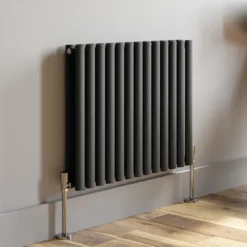 DuraTherm Horizontal Oval Tube Double Panel Designer Radiator - 600 X 780mm Anthracite -UK Bathroom Supplies Sales f89b3970 1805 4406 8771 6a8a63dd3dcc