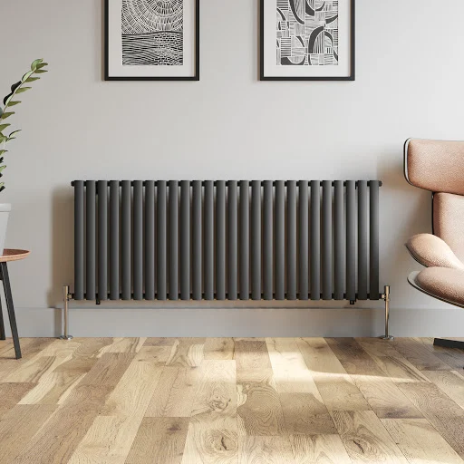 DuraTherm Horizontal Oval Tube Single Panel Designer Radiator - 600 X 1560mm Anthracite 4 DuraTherm Horizontal Oval Tube Single Panel Designer Radiator - 600 X 1560mm Anthracite - Image 2