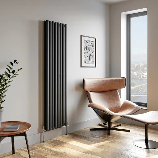 DuraTherm Vertical Oval Tube Double Panel Designer Radiator - 1800 X 480mm Anthracite 3 DuraTherm Vertical Oval Tube Double Panel Designer Radiator - 1800 X 480mm Anthracite