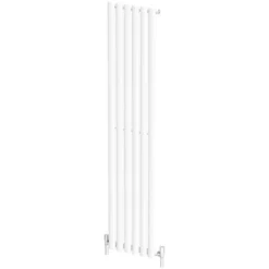 DuraTherm Vertical Oval Tube Single Panel Designer Radiator - 1600 X 360mm White -UK Bathroom Supplies Sales fac37650 b2e5 4a16 8932 ed3aaaf24364