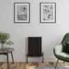 DuraTherm Horizontal Oval Tube Double Panel Designer Radiator - 600 X 420mm Black