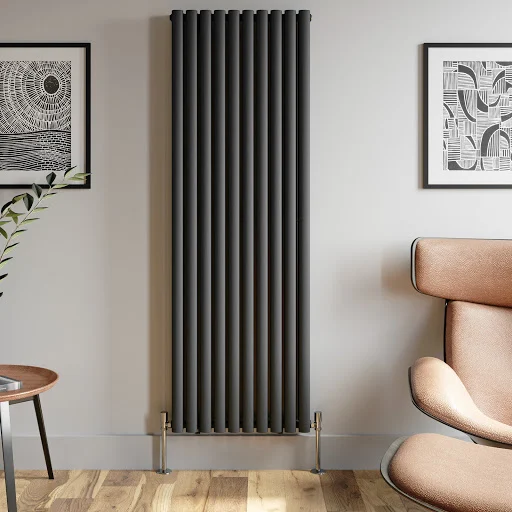 DuraTherm Vertical Oval Tube Double Panel Designer Radiator - 1800 X 600mm Anthracite 6 DuraTherm Vertical Oval Tube Double Panel Designer Radiator - 1800 X 600mm Anthracite - Image 4