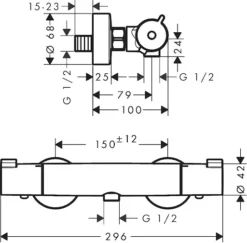 Hansgrohe Ecostat Thermostatic Bar Mixer Shower Valve 1001 CL 13211000 -UK Bathroom Supplies Sales fd4cf042 27e1 4a49 9a94 29414bd44739