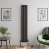 DuraTherm Vertical Single Flat Panel Designer Radiator - 1800 X 300mm Black