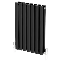 DuraTherm Horizontal Oval Tube Double Panel Designer Radiator - 600 X 420mm Black -UK Bathroom Supplies Sales ff533c16 485b 49e6 91e0 c1c56eb5a011