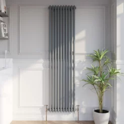 Park Lane Traditional Vertical Colosseum Double Bar Column Radiator Anthracite - 1800 X 470mm